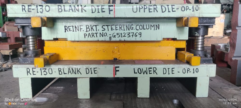 RE-130 blank die, reinforcement bracket steering column